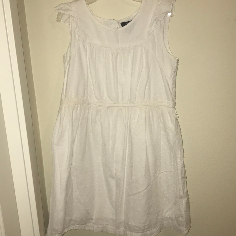 short sleeve white dots dress